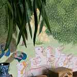 Обои ручная роспись Dandaka Glades Original colourway on painted Xuan paper варинант исполнения - 2 | Loft Concept в Омске