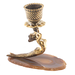 Подсвечник бронзовый из натурального камня агат Stone Candlestick варинант исполнения - 2 | Loft Concept в Омске