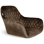 Барный стул со спинкой и подлокотниками на 4-х черных ножках Douglas Rhombus Коричневый Велюр варинант исполнения - 2 | Loft Concept в Омске