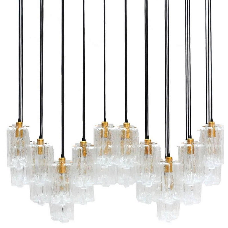 Люстра Carved Crystal Suspension Lamp Золотой Прозрачное Стекло в Омске | Loft Concept 