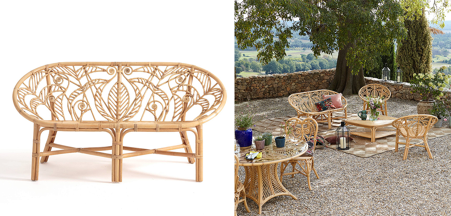 Уличный диван из ротанга Wicker Pattern Sofa Уличный диван из ротанга Wicker Pattern Sofa - Loft-Concept в Омске