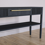 Дизайнерская Консоль с полкой и ящиком Primo Черный дуб варинант исполнения - 3 | Loft Concept в Омске