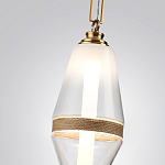 Подвесной светильник со стеклянным плафоном и декоративной вставкой из текстурного камня Tectona  варинант исполнения - 5 | Loft Concept в Омске