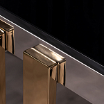 Консоль в современном стиле с черной стекляной столешницей Console with Black Glass варинант исполнения - 2 | Loft Concept в Омске