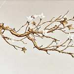 Люстра в виде золотой ветки с цветами Glass Flower Pendant Light варинант исполнения - 7 | Loft Concept в Омске