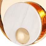 Бра с круглым плафоном из белого мрамора и золотистым металлическим обрамлением  Ginger & Jagger варинант исполнения - 2 | Loft Concept в Омске