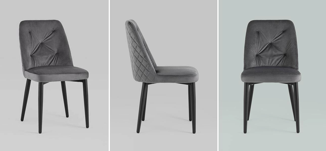 Стул Emma Chair Серый Велюр Стул Emma Chair Серый Велюр - Loft-Concept в Омске