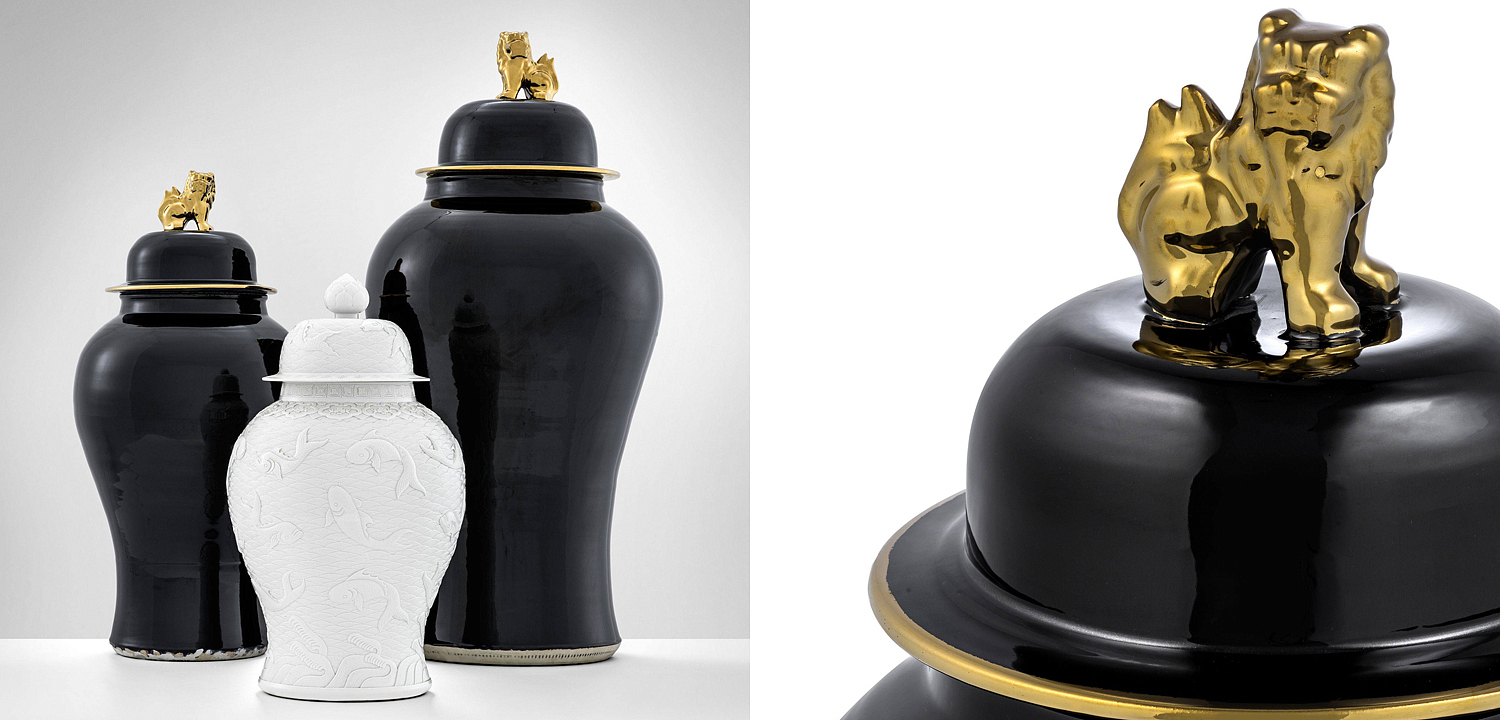 Ваза с крышкой Eichholtz Vase Golden Dragon S Ваза с крышкой Eichholtz Vase Golden Dragon S - Loft-Concept в Омске