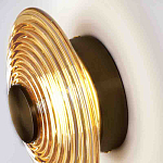 Бра с рельефным круглым плафоном янтарного цвета Savio Glass Disc Light варинант исполнения - 2 | Loft Concept в Омске