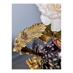 Ваза из фарфора черная с цветочной росписью и бронзовыми элементами Spring Garden варинант исполнения - 4 | Loft Concept в Омске