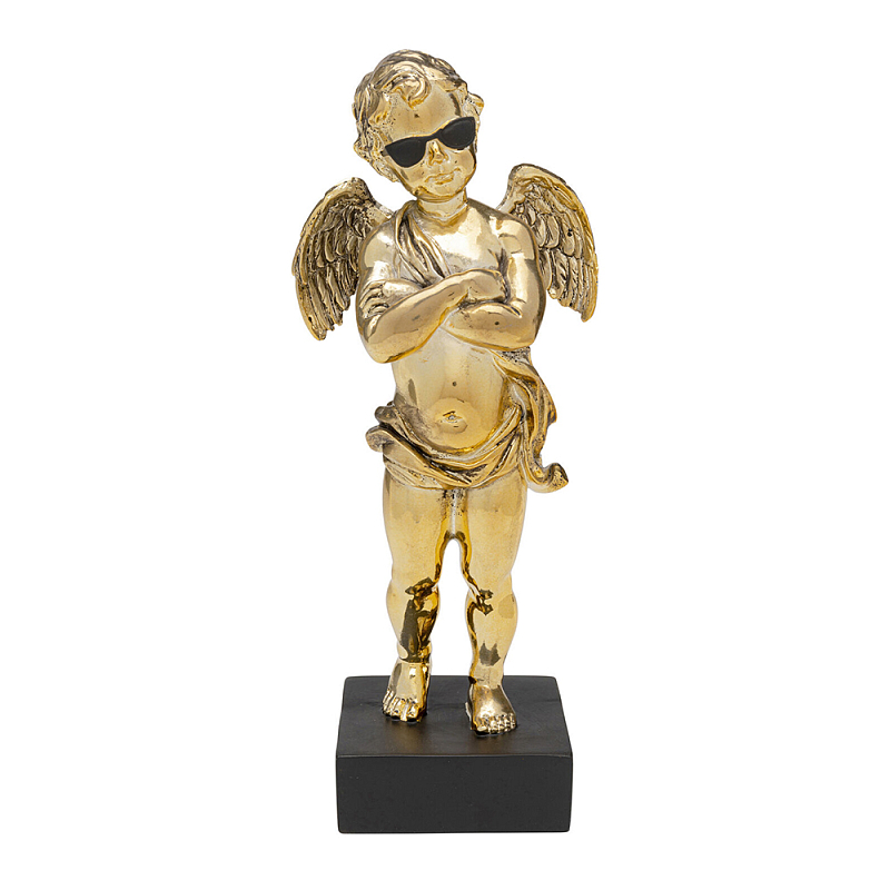 Декоративная статуя Golden Cupid in Sunglasses Глянцевое золото Черный в Омске | Loft Concept 