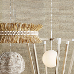 Подвесной светильник в форме купола с декором из круглых деревянных бусин White Wooden Beads Chandelier варинант исполнения - 5 | Loft Concept в Омске