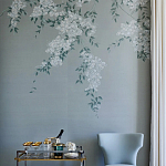 Обои ручная роспись Jasmine Standard colourway on Wood Ash slub silk варинант исполнения - 2 | Loft Concept в Омске