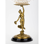 Чаша стеклянная прозрачная на бронзовой подставке с фигуркой девушки Eden Garden варинант исполнения - 2 | Loft Concept в Омске