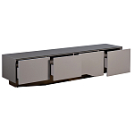 Тумба под телевизор со стеклянной столешницей и с выдвижными ящиками Minimalist Accent варинант исполнения - 2 | Loft Concept в Омске