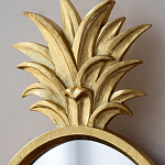 Зеркало овальной формы с золотистой рамкой и декоративной верхушкой в виде ананаса Pineapple Shine  варинант исполнения - 3 | Loft Concept в Омске