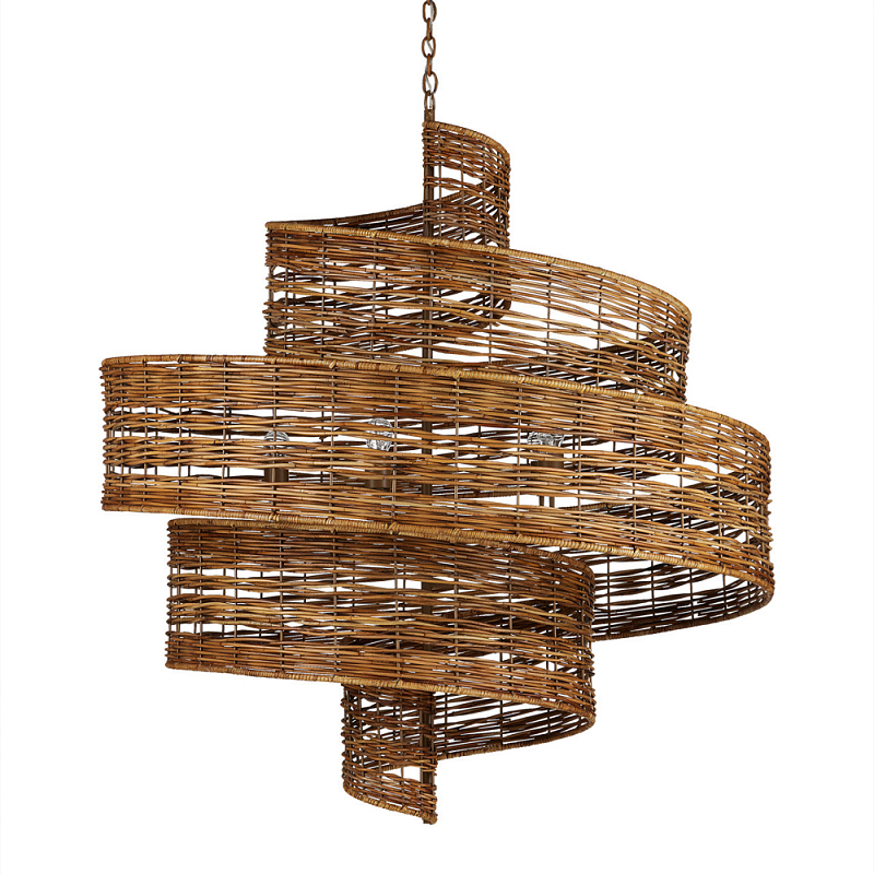 Люстра фактурная в виде спирали Enveloping Art Коричневый в Омске | Loft Concept 