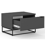 Тумба прикроватная цвета графит с ящиками Strict Lines варинант исполнения - 3 | Loft Concept в Омске