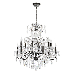 Люстра с хрустальными подвесками и металлическим основанием Диаметр 80 см Rococo Iron & Crystal Chandelier варинант исполнения - 1 | Loft Concept в Омске