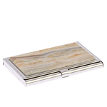 Визитница карманная металлическая с накладкой из натурального камня Агат Stone Business Card Holders  варинант исполнения - 2 | Loft Concept в Омске