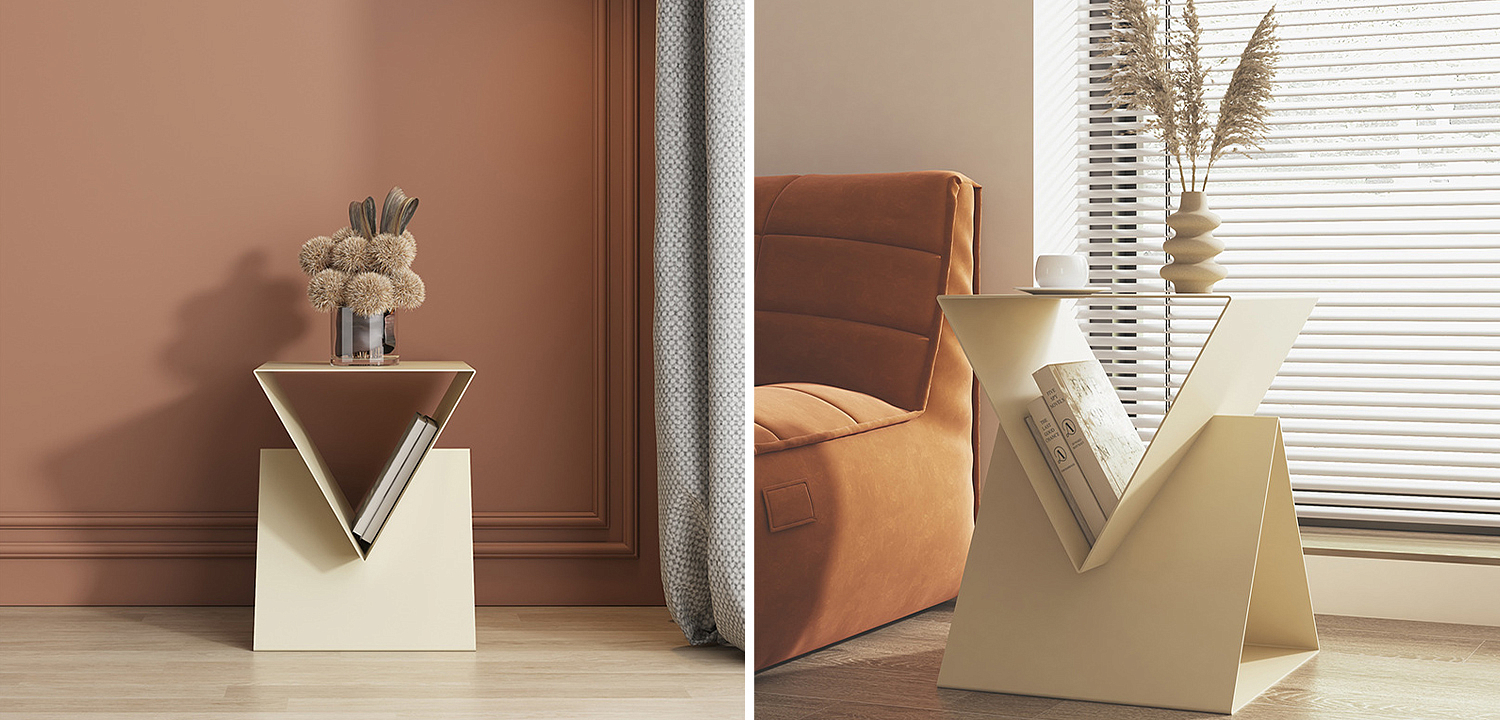 Приставной стол Two Triangles Beige Side Table Приставной стол Two Triangles Beige Side Table - Loft-Concept в Омске