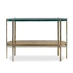 Консоль овальной формы золотая с полкой для хранения Craig варинант исполнения - 1 | Loft Concept в Омске