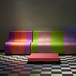 Дизайнерский кофейный стол на круглых ножках Poltronova T02 Pink Coffee Table варинант исполнения - 6 | Loft Concept в Омске