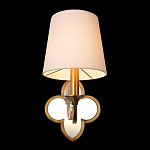 Бра с белым текстильным абажуром и декоративным основанием в виде четырехлистника с зеркальной вставкой Vitorino варинант исполнения - 19 | Loft Concept в Омске