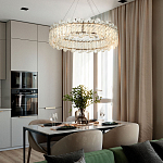 Круглая люстра с декором из рельефного стекла Cassian Relief Glass Chandelier 80 варинант исполнения - 3 | Loft Concept в Омске