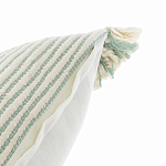 Чехол на подушку мятного цвета с бахромой и объемным узором Ethnic mix варинант исполнения - 3 | Loft Concept в Омске