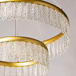 Люстра двухъярусная с золотого цвета и прозрачными подвесками Pettico варинант исполнения - 9 | Loft Concept в Омске