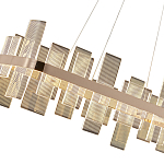 Люстра подвесная прямоугольная с рифлёными прозрачными элементами и золотым основанием Aurea Vista варинант исполнения - 2 | Loft Concept в Омске