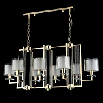 Люстра прямоугольной формы с 8-ю цилиндрическими плафонами из стекла Laurent варинант исполнения - 8 | Loft Concept в Омске
