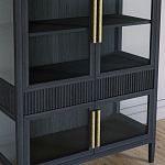 Витрина Primo со стеклянными фасадами и 2 ящиками Черный дуб варинант исполнения - 3 | Loft Concept в Омске