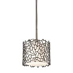 Подвесной светильник с цилиндрическим белым плафоном с ажурным узором цвета олово Kichler варинант исполнения - 1 | Loft Concept в Омске
