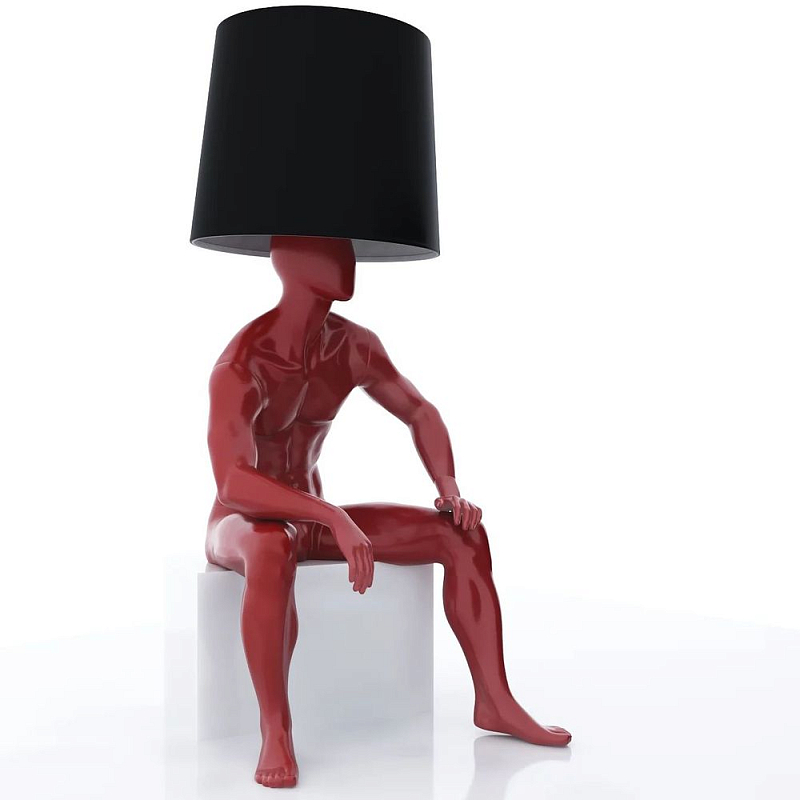 Лампа MALE MANNEQUIN LAMP с абажуром  Глянцевый черный Черный матовый Глянцевый белый Белый матовый Серый матовый Золотой Красный Шампань в Омске | Loft Concept 