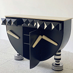 Дизайнерский комод полукруглый черный с 3-мя фактурным ящиками Occasion варинант исполнения - 2 | Loft Concept в Омске