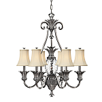 Люстра с 7-ю кремовыми текстильными абажурами Hinkley варинант исполнения - 1 | Loft Concept в Омске