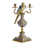 Подсвечникв образе попугая из фарфора с бронзовыми элементами Eden Garden варинант исполнения - 1 | Loft Concept в Омске