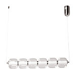 Люстра линейная с 6-ю прозрачными стеклянными плафонами округлой формы HANDLE GRAPE варинант исполнения - 2 | Loft Concept в Омске