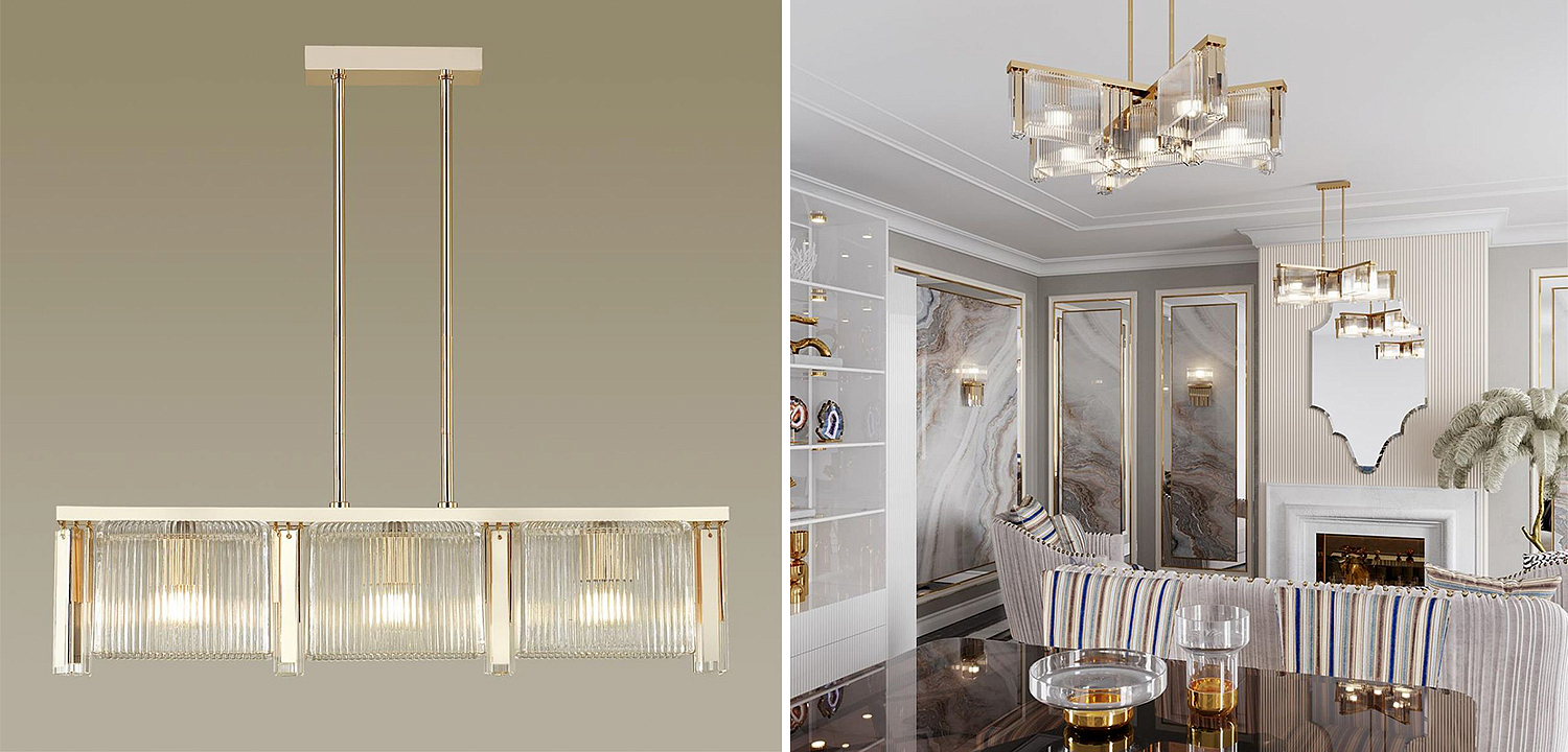 Люстра Madelen Gold Linear Chandelier Люстра Madelen Gold Linear Chandelier - Loft-Concept в Омске