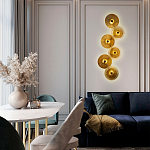 Бра с 6-ю плафонами в форме диска из рельефного коричневого стекла Decorative Six Glass Discs Wall Lamp варинант исполнения - 2 | Loft Concept в Омске
