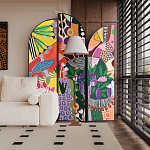 Ширма цветочный принт Colored Partition варинант исполнения - 1 | Loft Concept в Омске