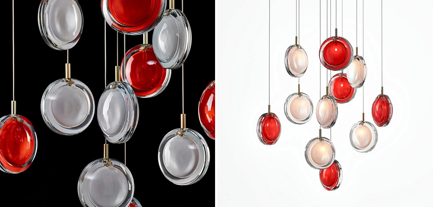 Светильник подвесной Lens красный в стиле Bomma - Loft-Concept в Омске