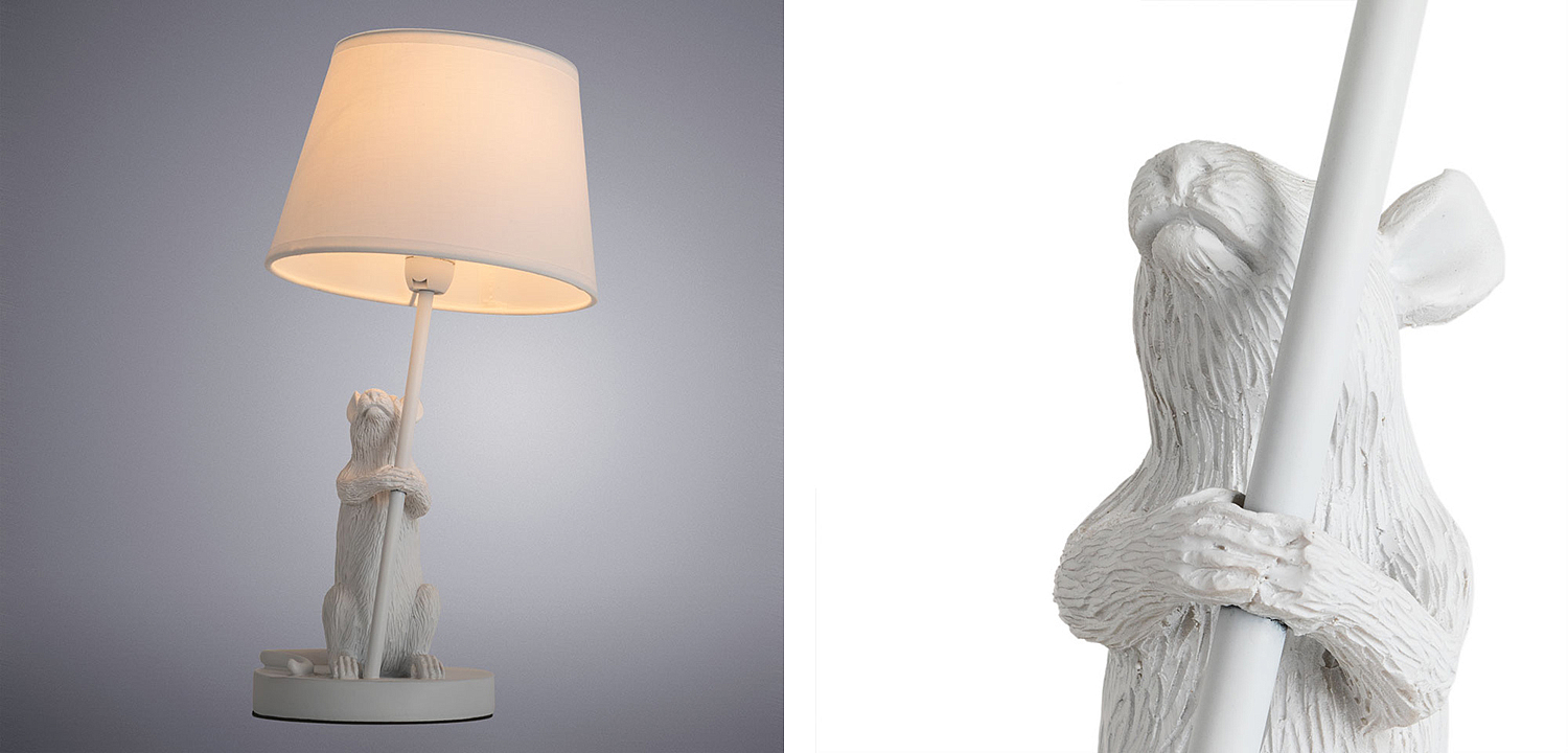 Настольная лампа White Mouse holding a lamp - Loft-Concept в Омске