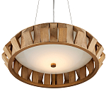 Люстра круглая из толстых деревянных реек Wooden Slats варинант исполнения - 3 | Loft Concept в Омске
