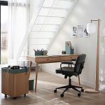 Офисное кресло в винтажном стиле на колёсах Glenn Dark Grey Chair варинант исполнения - 4 | Loft Concept в Омске