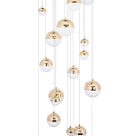 Каскадная люстра с плафонами в виде хрустальных сфер Esme Sphere Crystal Brass Cascade Chandelier 25 варинант исполнения - 3 | Loft Concept в Омске