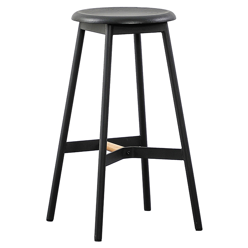 Черный барный стул Knopper Черный Коричневый в Омске | Loft Concept 