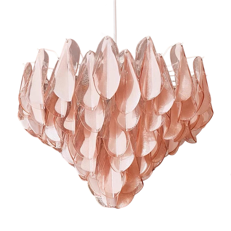 Люстра с каскадом из стекляных розовых лепестков Petalled Illuminator Белый Розовый Люстра с каскадом из стекляных розовых лепестков Petalled Illuminator Белый Розовый в Омске | Loft Concept